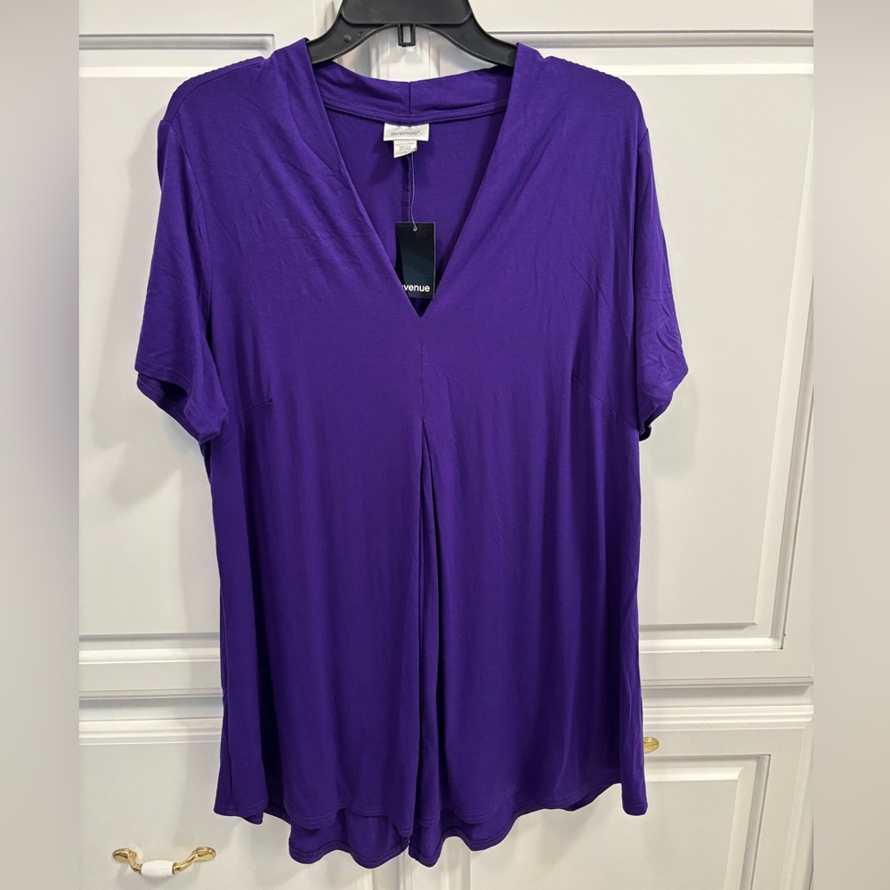 Avenue Kaylie Hi Lo Tunic Top Purple New With Tags Women’s Size 18